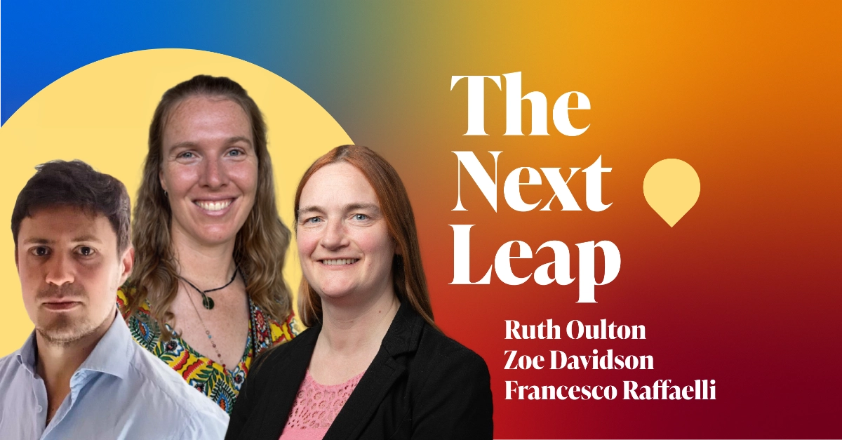 cover art for episode 6 featuring Ruth Oulton, Zoe Davidson and Francesco Raffaelli