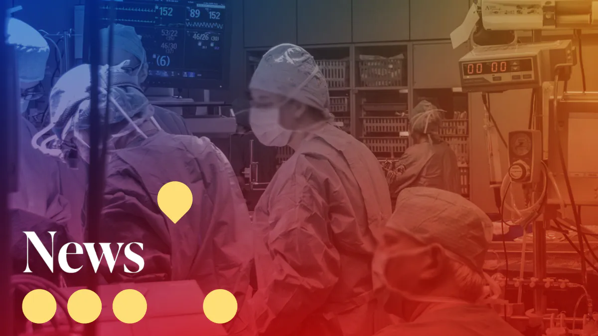 surgeons in an operathing theatre with The Next Leap logo and the text "News" in the bottom left corner
