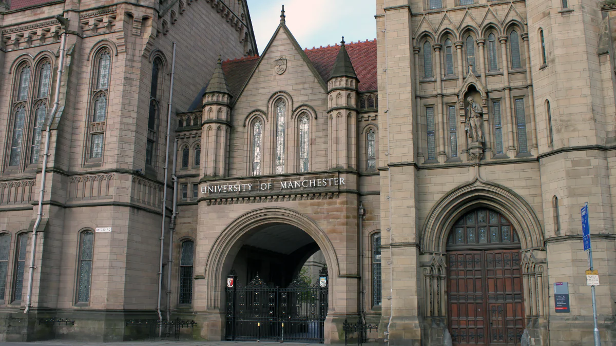 Entrance to Whitworth Hall, University of Manchester.