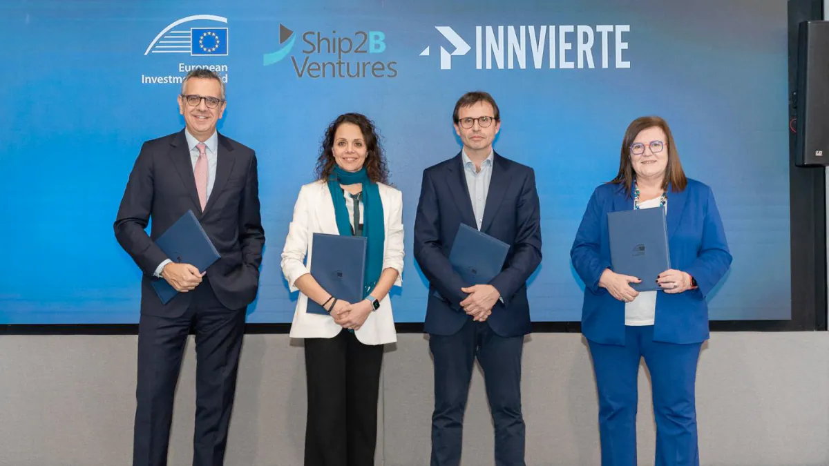 EIF Chief Investment Officer Marco Marrone here with Montana’s Maite Fibla and Marc Ramis, and Innvierte's Teresa Riesgo