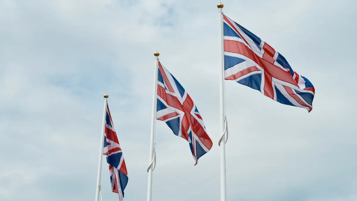 three British flags