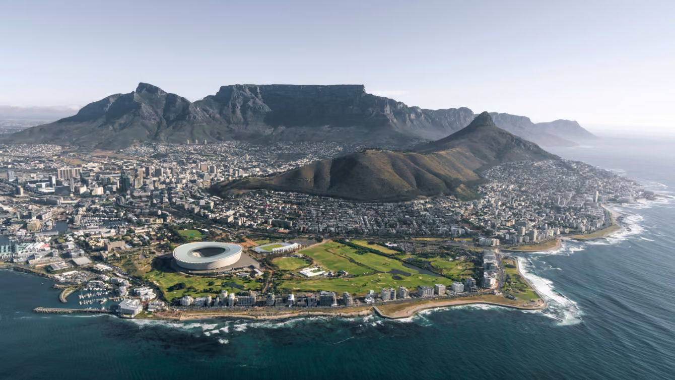 aerial view of Cape Town